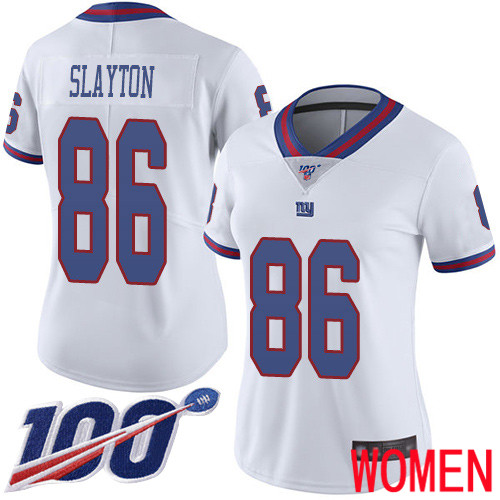 Women New York Giants #86 Darius Slayton Limited White Rush Vapor Untouchable 100th Season Football NFL Jersey